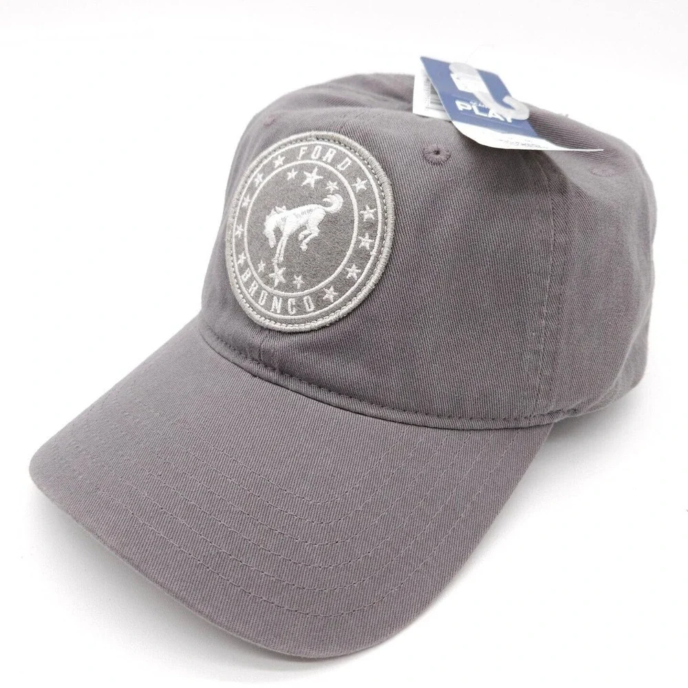 Ford Bronco Strapback Dad Hat Ball Cap Official Licensed Gray Embroidered